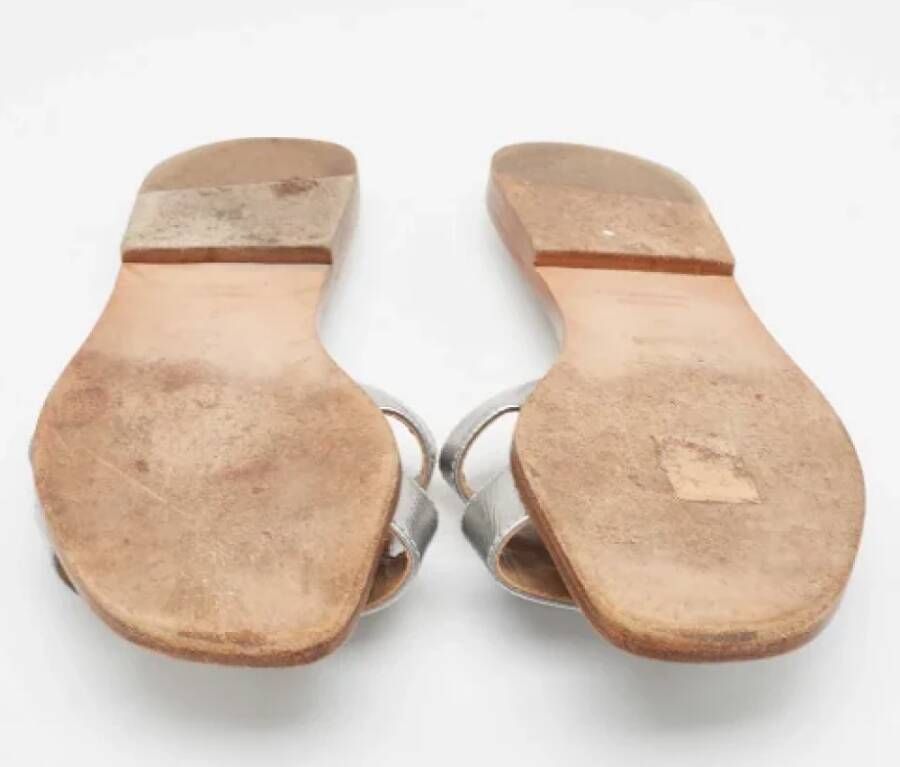 Hermès Vintage Pre-owned Leather sandals Gray Dames