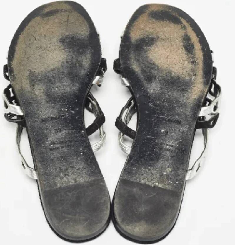 Hermès Vintage Pre-owned Leather sandals Gray Dames