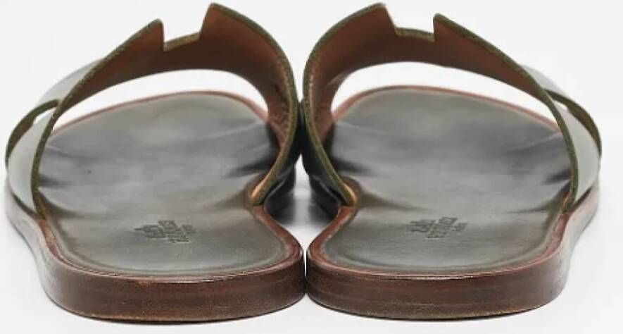 Hermès Vintage Pre-owned Leather sandals Gray Dames