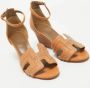 Hermès Vintage Pre-owned Leather sandals Orange Dames - Thumbnail 4