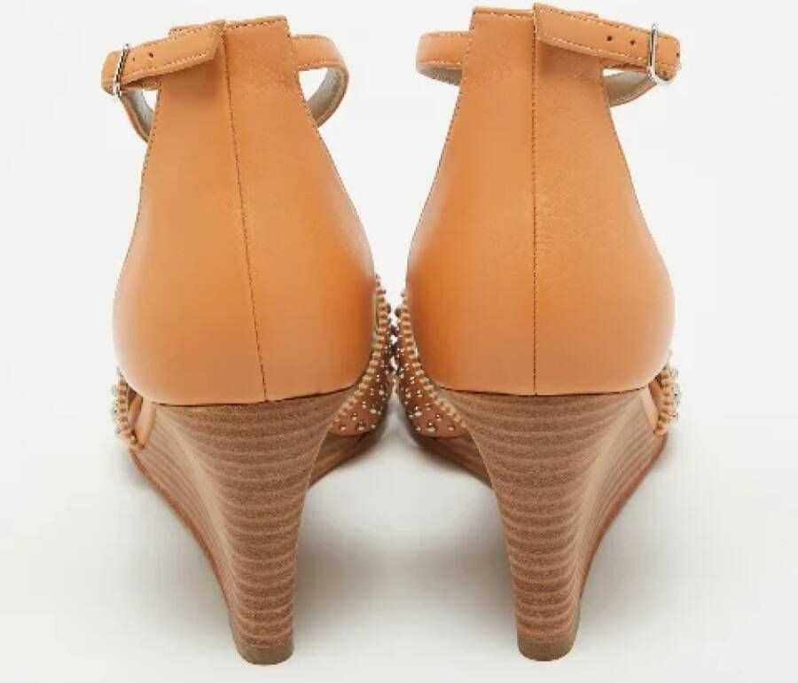 Hermès Vintage Pre-owned Leather sandals Orange Dames