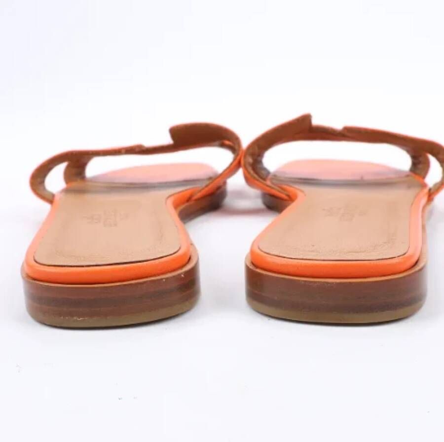 Hermès Vintage Pre-owned Leather sandals Orange Dames