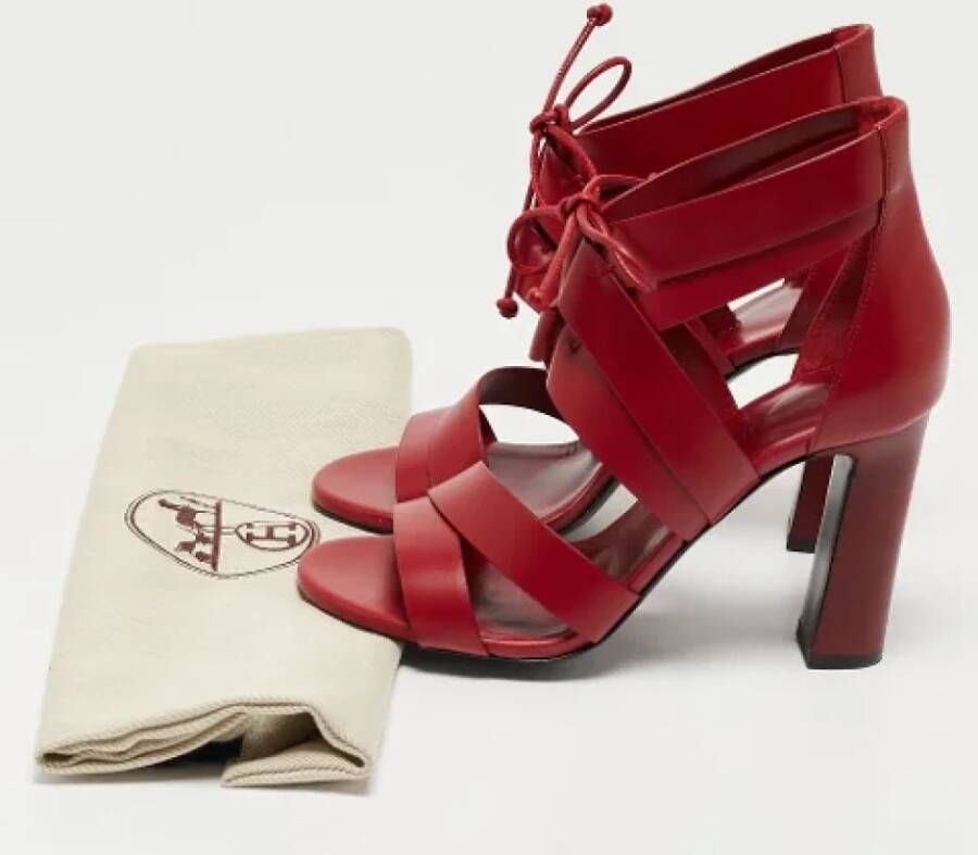 Hermès Vintage Pre-owned Leather sandals Red Dames