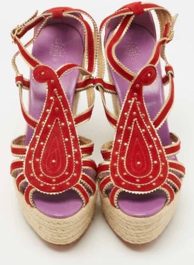 Hermès Vintage Pre-owned Leather sandals Red Dames