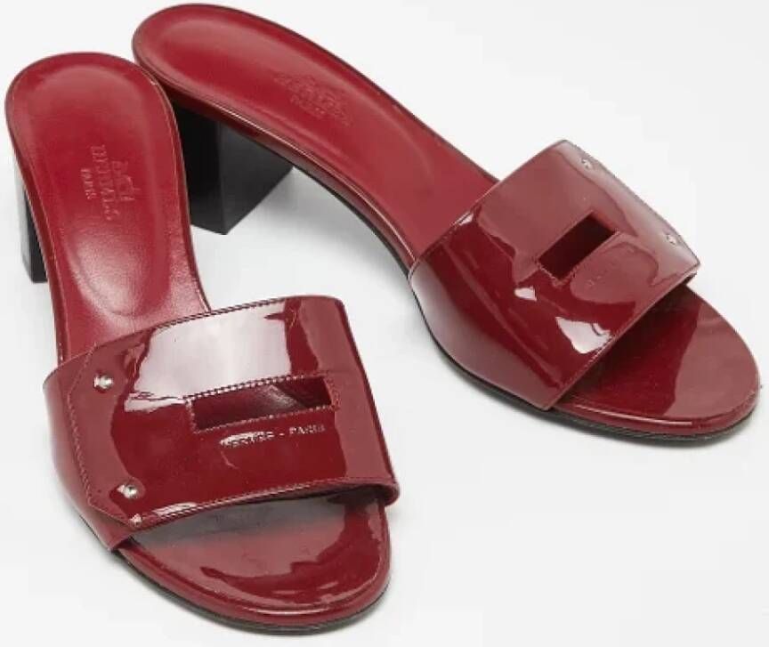 Hermès Vintage Pre-owned Leather sandals Red Dames