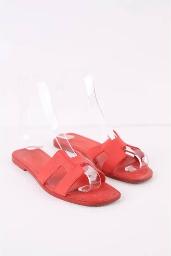 Hermès Vintage Pre-owned Leather sandals Red Dames