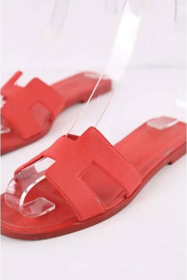 Hermès Vintage Pre-owned Leather sandals Red Dames