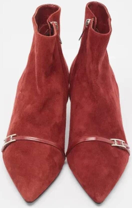 Hermès Vintage Pre-owned Suede boots Red Dames