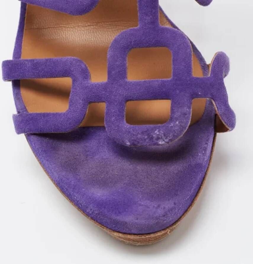 Hermès Vintage Pre-owned Suede sandals Purple Dames