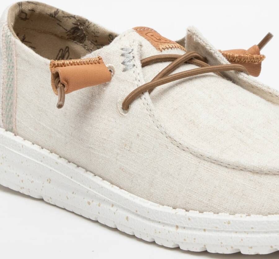 Hey Dude Beige Geweven Veterschoenen Beige Dames