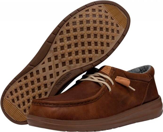 Hey Dude Bruine leren Grip Craft schoenen Brown Heren