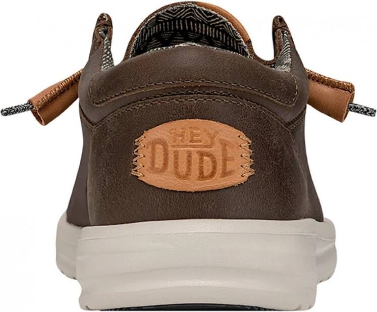 Hey Dude Donkerbruine Wally Grip Craft Leren Mocassin Brown Heren