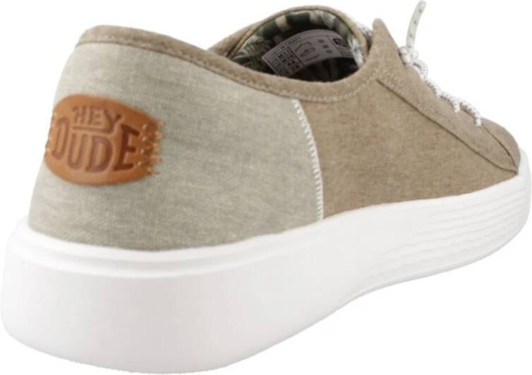 Hey Dude Craft Linen Laced Shoes Brown Heren