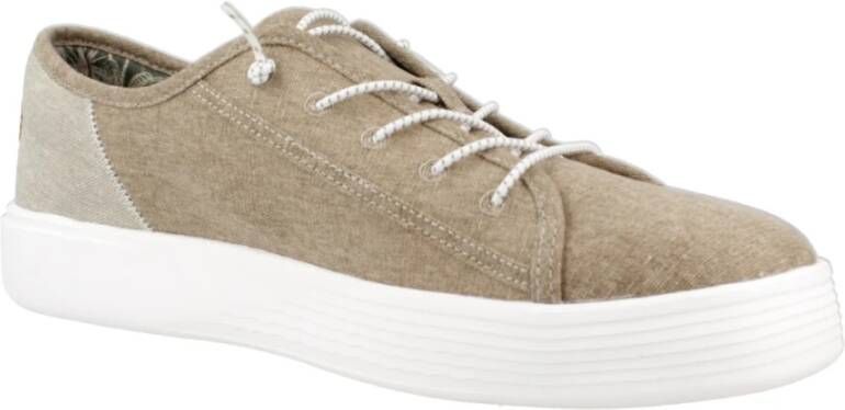 Hey Dude Craft Linen Laced Shoes Brown Heren