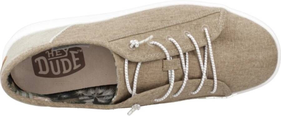 Hey Dude Craft Linen Laced Shoes Brown Heren