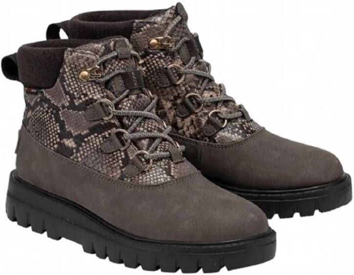 Hey Dude Elastische Veterschoen van Nep Leer Gray Dames