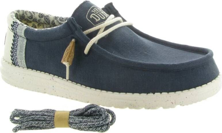 Hey Dude Gevlochten Linnen Schoenen Blue Heren