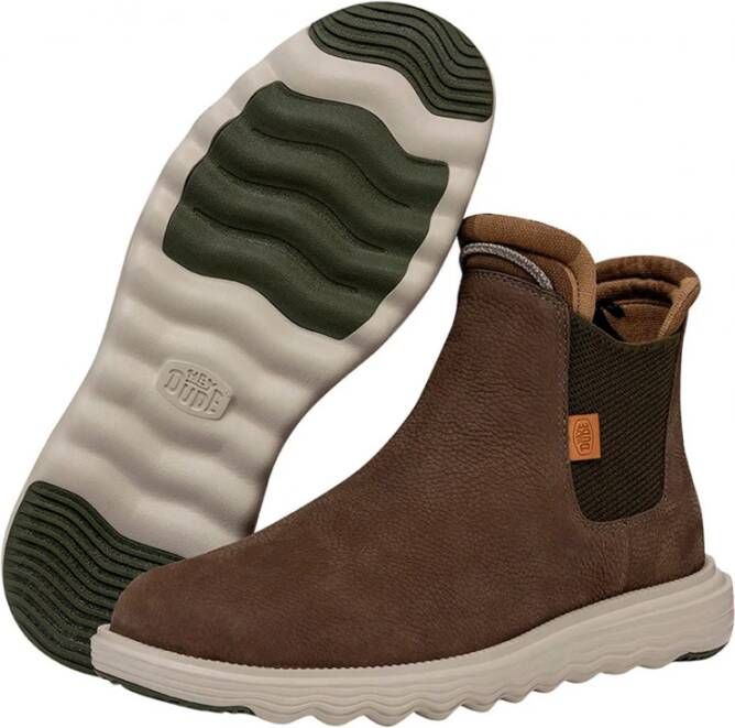 Hey Dude Groene Leren Chelsea Laarzen Green Heren