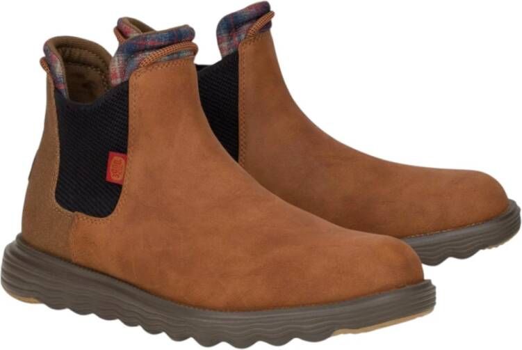 Hey Dude Leren enkellaarzen met elastische sluiting