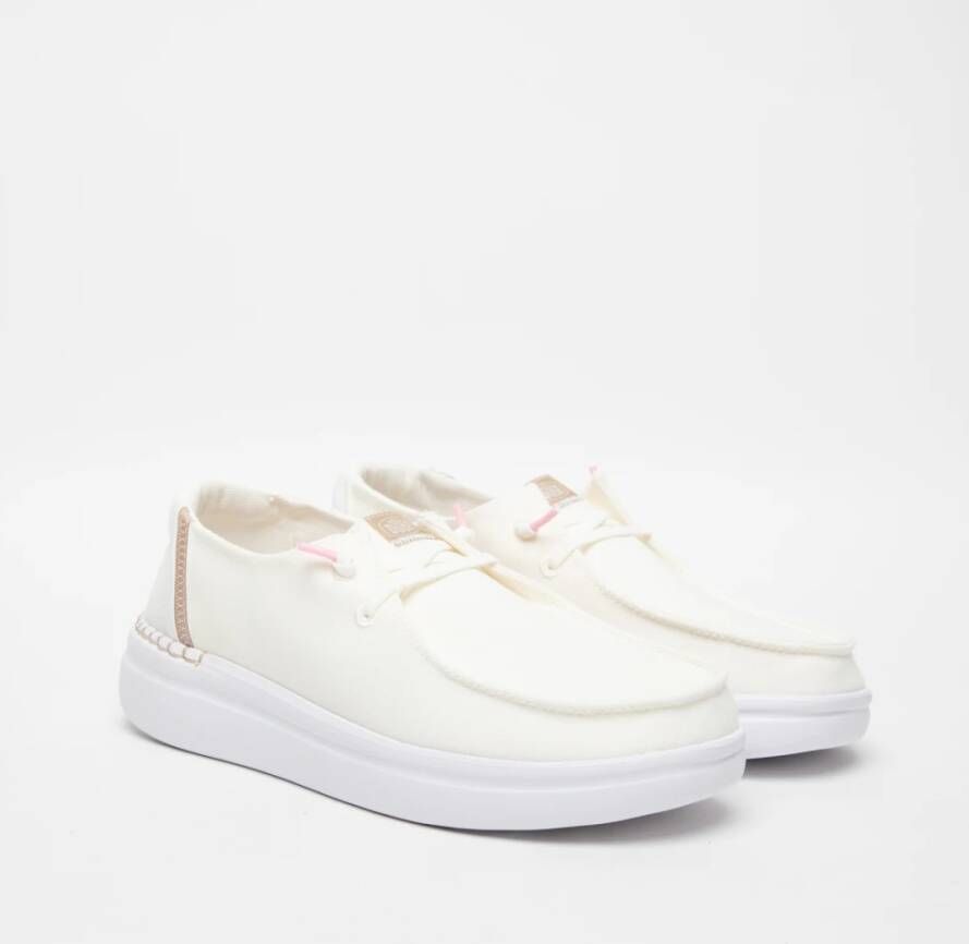 Hey Dude Lichtgewicht Ademende Witte Veterschoenen White Dames