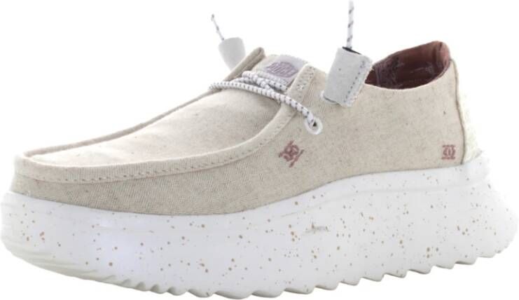 Hey Dude Platte Veterschoenen voor Dames Chambray Beige Dames
