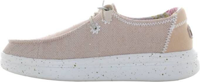 Hey Dude Platte Veterschoenen Wendy Rise Stretch Beige Dames