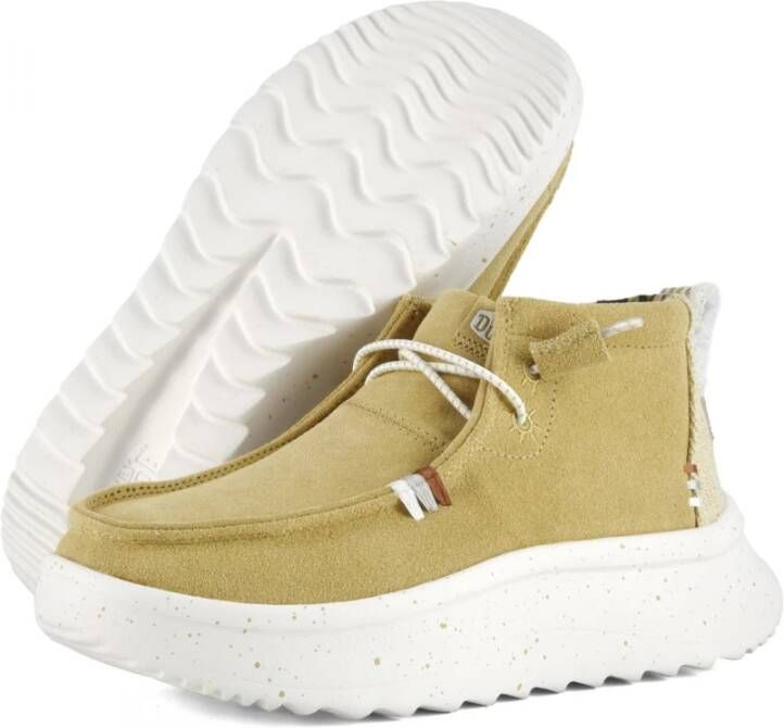 Hey Dude Suede Hi-Top Sneaker Beige Dames