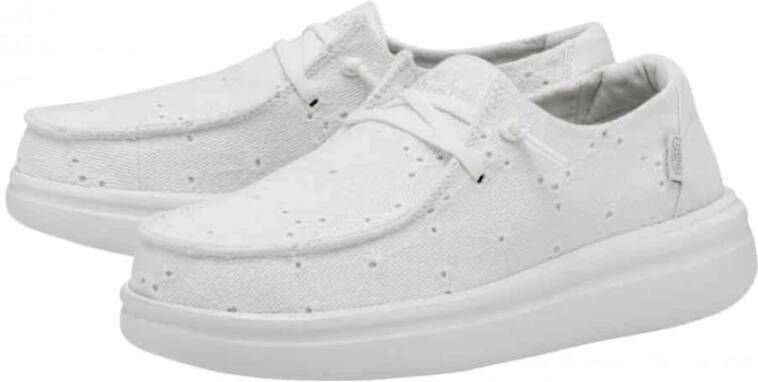 Hey Dude Witte Sneakers Wendy Rise Eyelet Boho White Dames