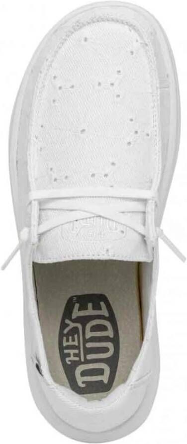 Hey Dude Witte Sneakers Wendy Rise Eyelet Boho White Dames