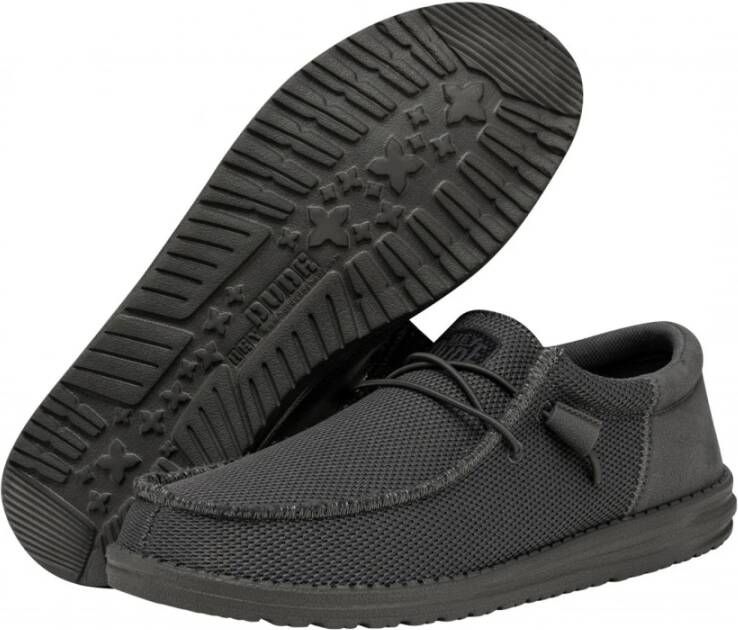 Hey Dude Zwarte Elastische Sneaker Gray Heren