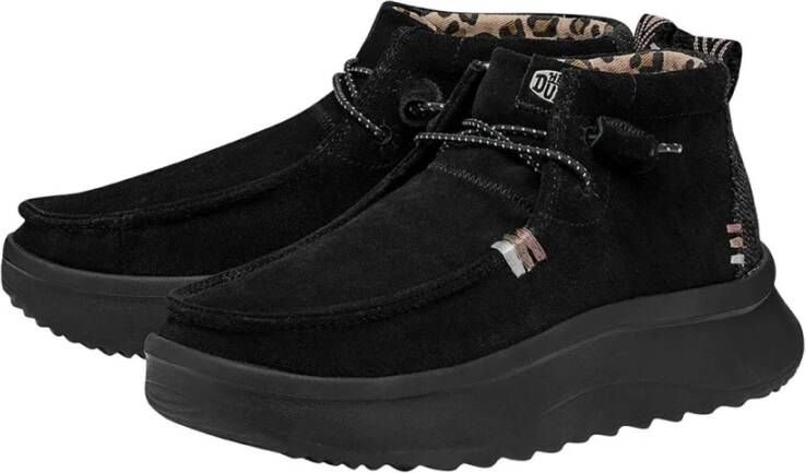 Hey Dude Zwarte Sneakers met Sleehak Black Dames