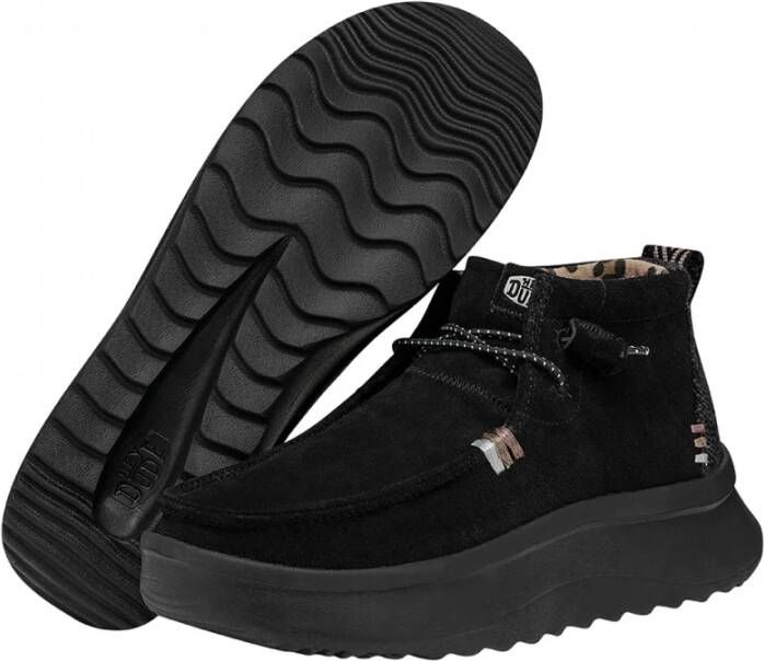 Hey Dude Zwarte Sneakers met Sleehak Black Dames