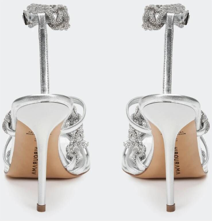 Hibourama Glamoureuze Olivia Metallic Leren Sandaal Gray Dames