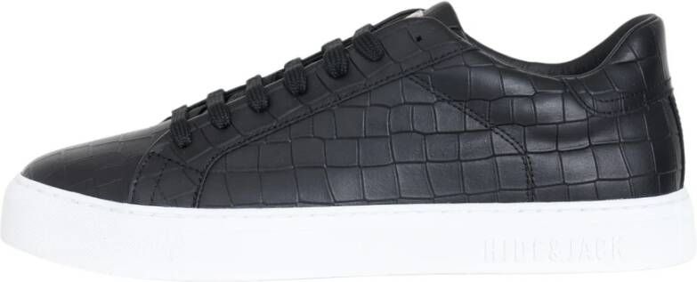 Hide&Jack Elegant Zwart Witte Zool Sneakers Black Heren