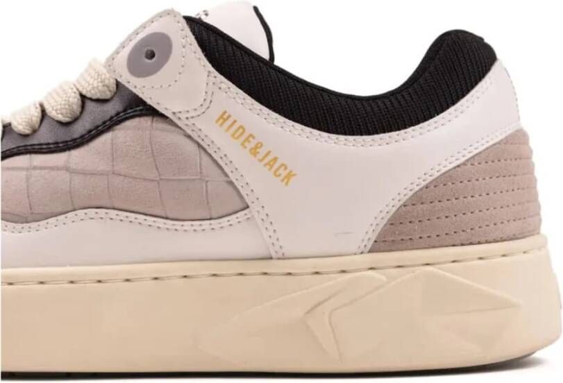 Hide&Jack Grijs Wit Lage Top Sneakers