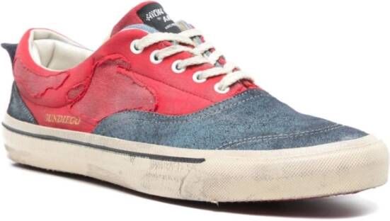 Hidnander Rode Sneakers met Blauwe Details