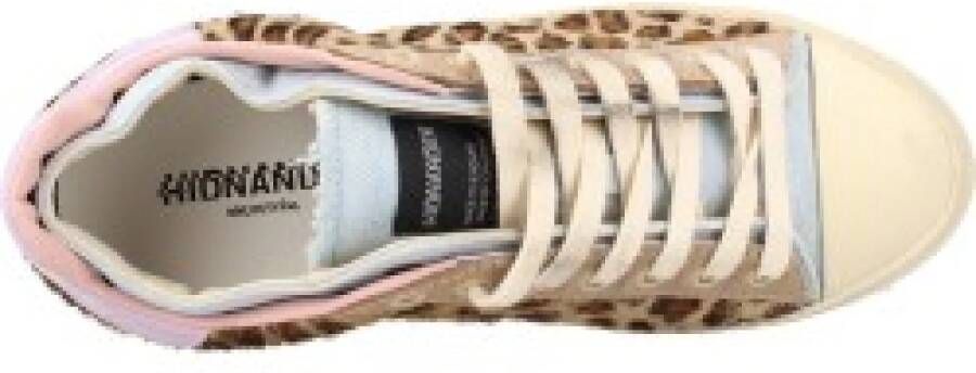 Hidnander Kameel Animal Print Sneakers Starless Collectie Bruin Dames