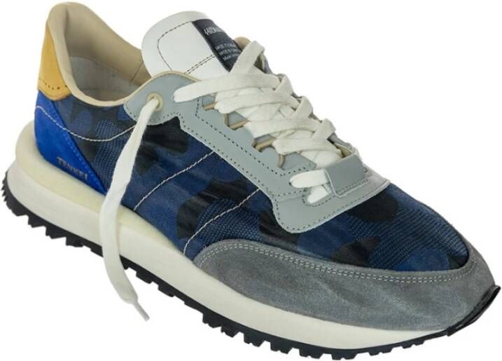 Hidnander Grijze Suède Sportschoenen Blauw Heren