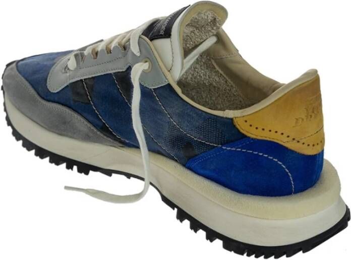 Hidnander Grijze Suède Sportschoenen Blauw Heren