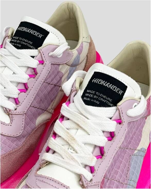 Hidnander Fluorescerende roze camouflage sneakers Roze Dames