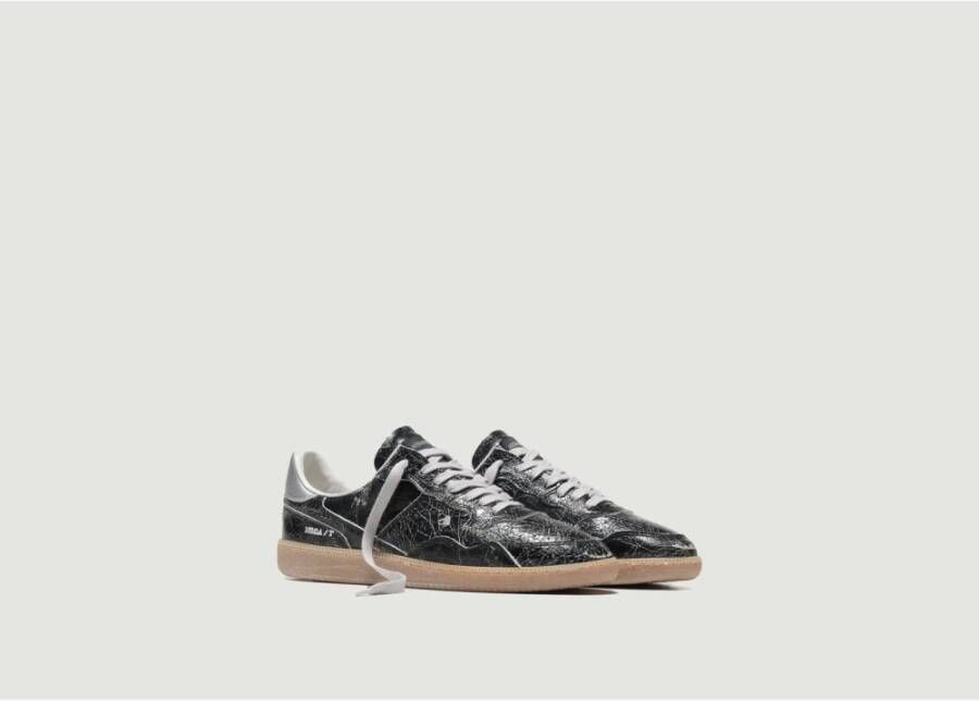 Hidnander Retro Leren Sneakers Zwart Dames