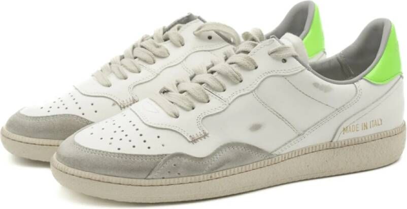 Hidnander Witte Fluogroene Sneakers voor Dames White Dames