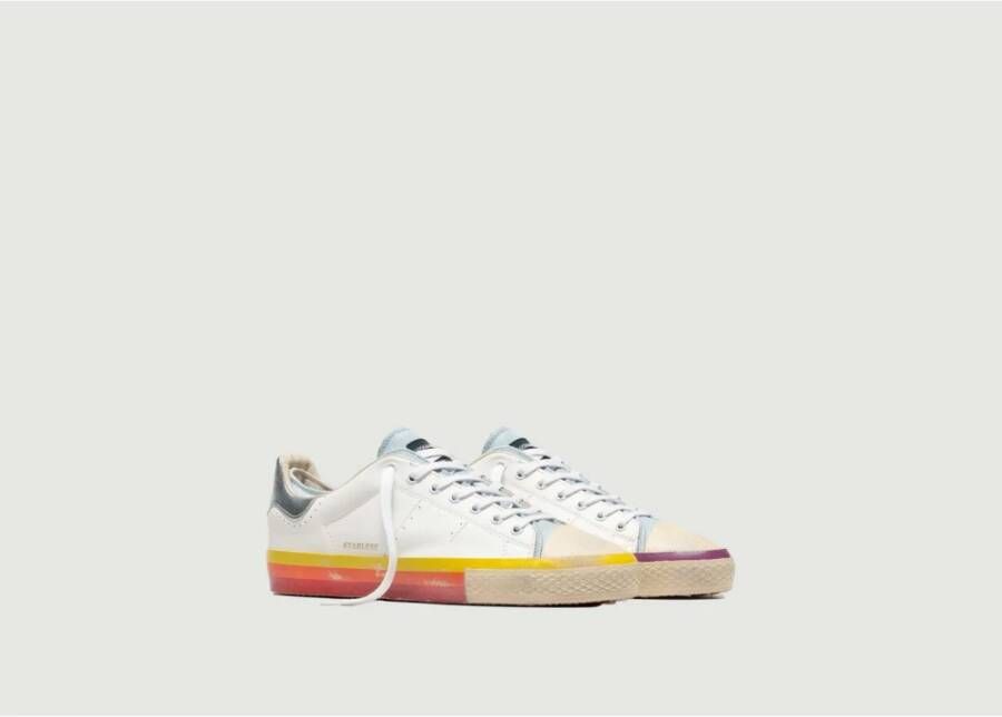 Hidnander Witte Leren Sneaker met Starless Logo White Heren