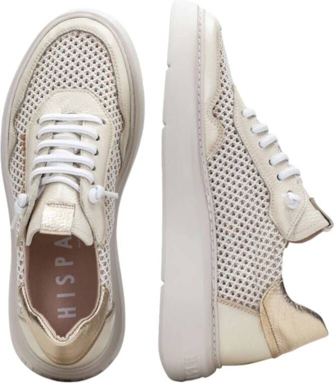 Hispanitas Beige Casual Leren Sneakers Beige Dames