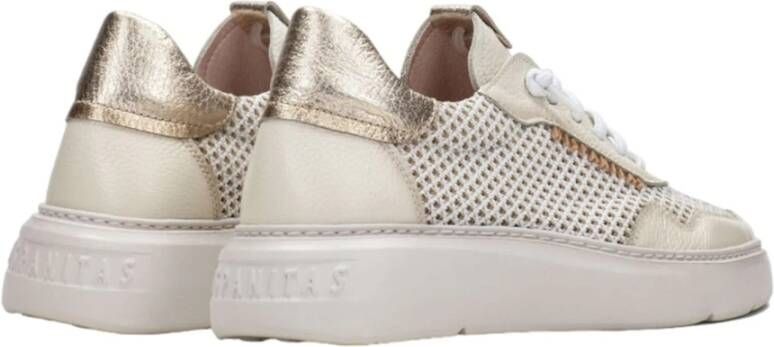 Hispanitas Beige Casual Leren Sneakers Beige Dames