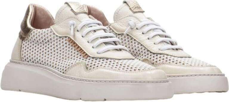 Hispanitas Beige Casual Leren Sneakers Beige Dames