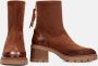 Hispanitas Bruine Leren Enkellaarzen met Profielzool Brown Dames - Thumbnail 7