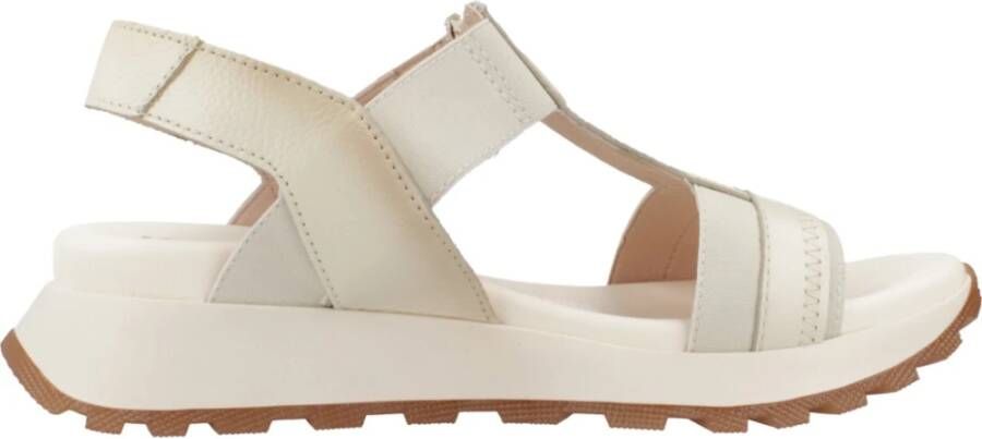 Hispanitas Stijlvolle platte sandalen voor vrouwen Beige Dames