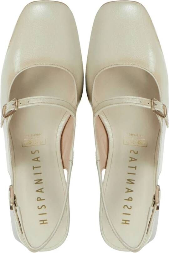 Hispanitas Gebroken Witte Pumps Beige Dames