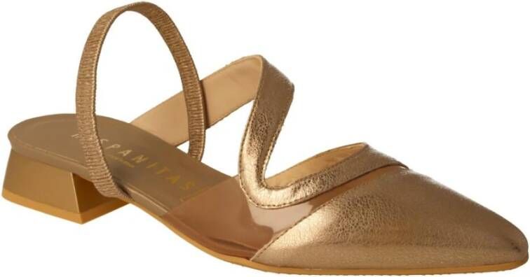 Hispanitas Gouden Metallic Instap Schoen Yellow Dames